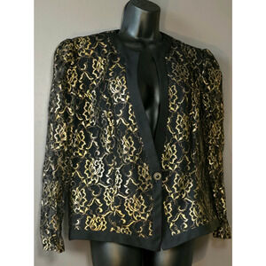 Black and Gold Vintage TF Blazer, Size Large
